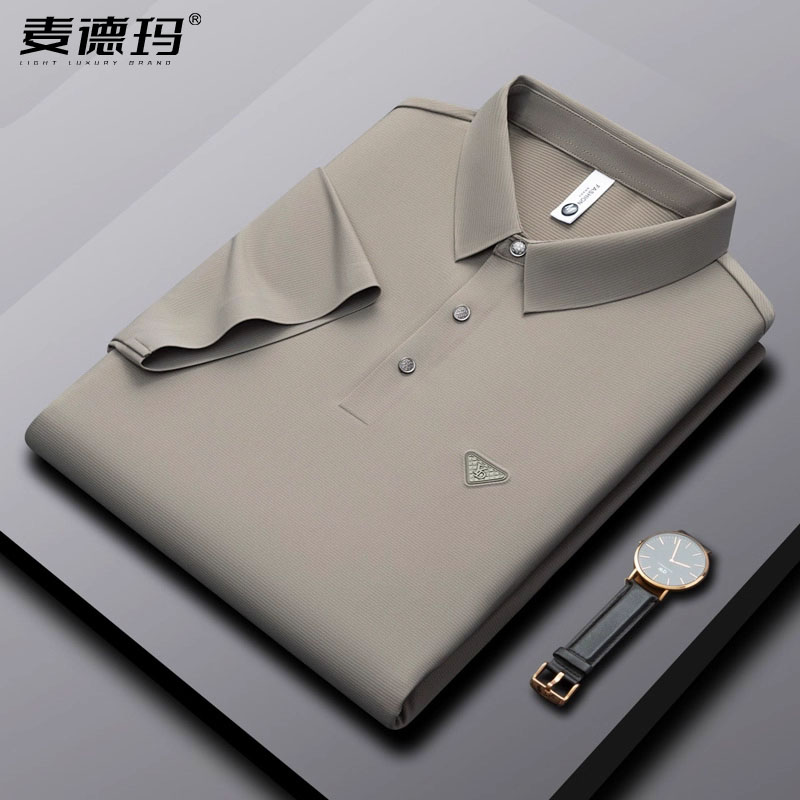 翻领polo衬衫男冰丝凉感高端无痕