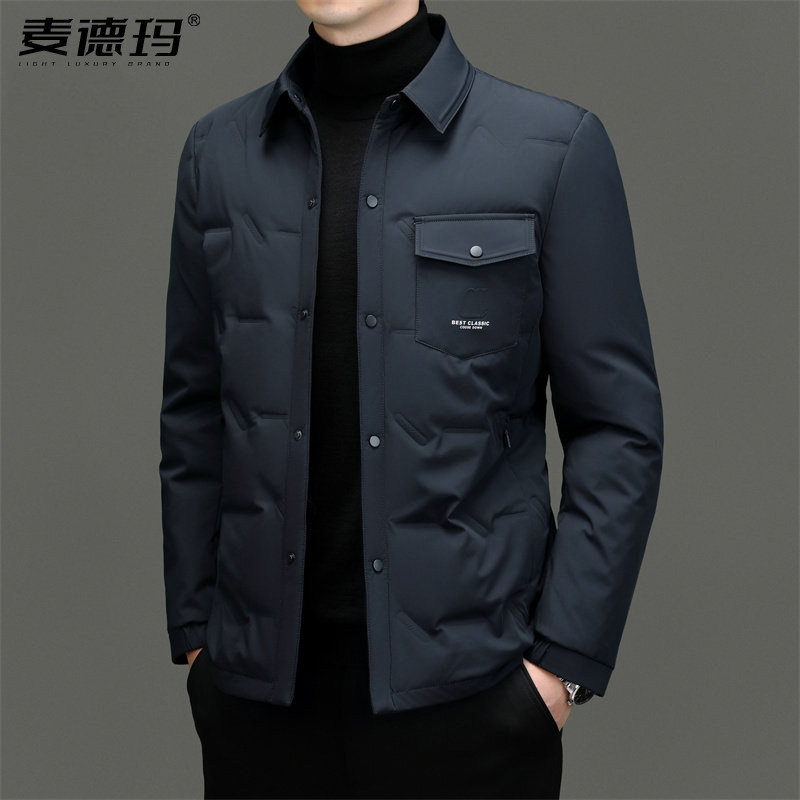 鹅绒轻薄羽绒服商务休闲羽绒衬衫