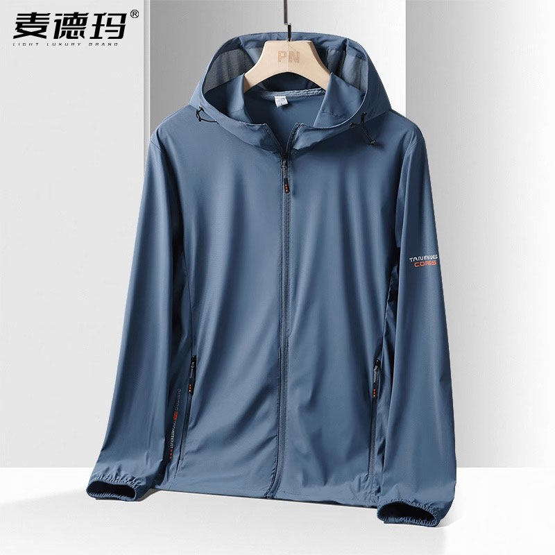 钓鱼防晒服男2024夏季薄款中老年人爸爸皮肤衣防晒服夹克外套