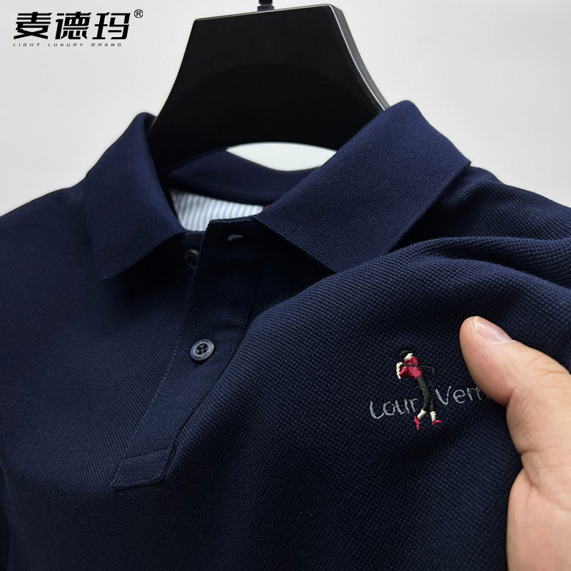 下摆开叉高端品牌保罗贝拉德POLO衫夏季纯棉短袖t恤男士翻领半袖T