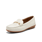 女单鞋 RCD25CA5 时尚 石头纹金属扣乐福鞋 40码 百思图2025秋新款