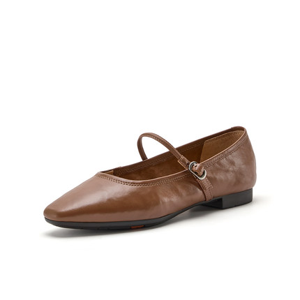 【40码】Bata春季新款复古羊皮玛丽珍舒适软底浅口女单鞋AFY34AQ5