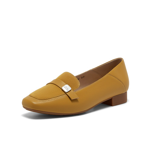 Bata英伦牛皮羊皮通勤百搭乐福鞋