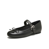 40码 他她玛丽珍鞋 秋季 商场蝴蝶结黑色平底浅口女单鞋 7A303CQ4