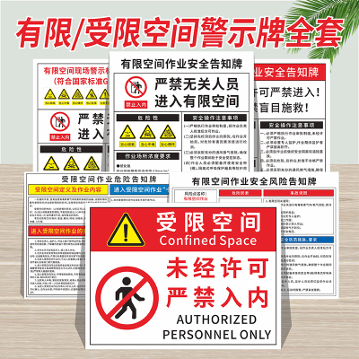 有限空间安全告知牌警示标识