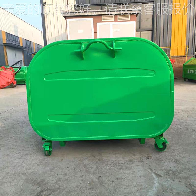 3方移动车膜载18932式垃圾箱 学碳校钢大容量铁质带轮可卸式压垃