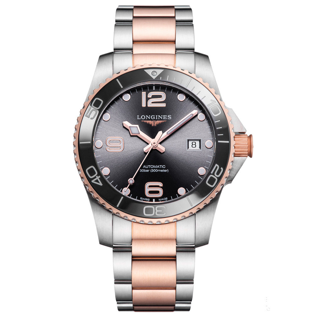 新款浪琴手表康卡斯间金陶瓷圈自动机械男表潜水表l3.781.3.78.