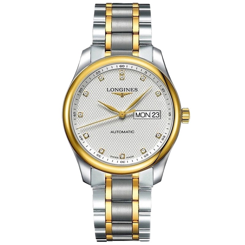 瑞士浪琴18K金男手表名匠系列镶钻机械男士腕表 L2.755.5.77.7