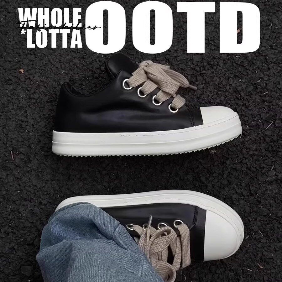 面包鞋男女欧美贝壳鞋美式潮牌情侣款休闲百搭黑色小众厚底滑板鞋