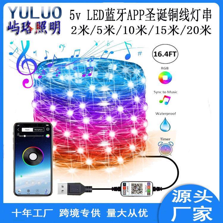 正品热销5v低压LED灯串套装 USB蓝牙APP圣诞铜线灯串节日装饰灯串