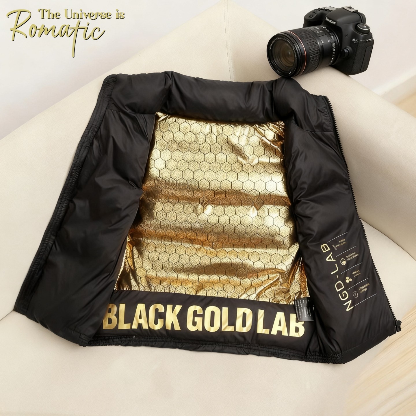 黑金儿童羽绒立领马甲蓄热校服