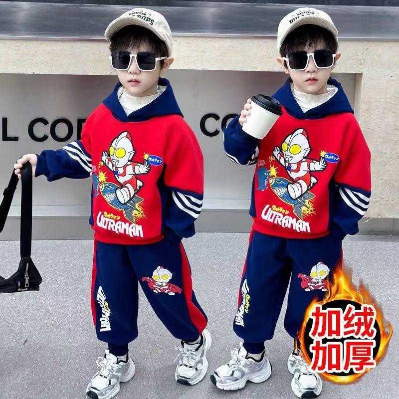 小黄鸭布咚奥特曼男童加绒卫衣潮