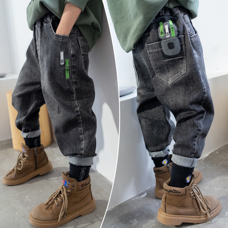 小黄鸭布咚男童牛仔裤春秋装长裤