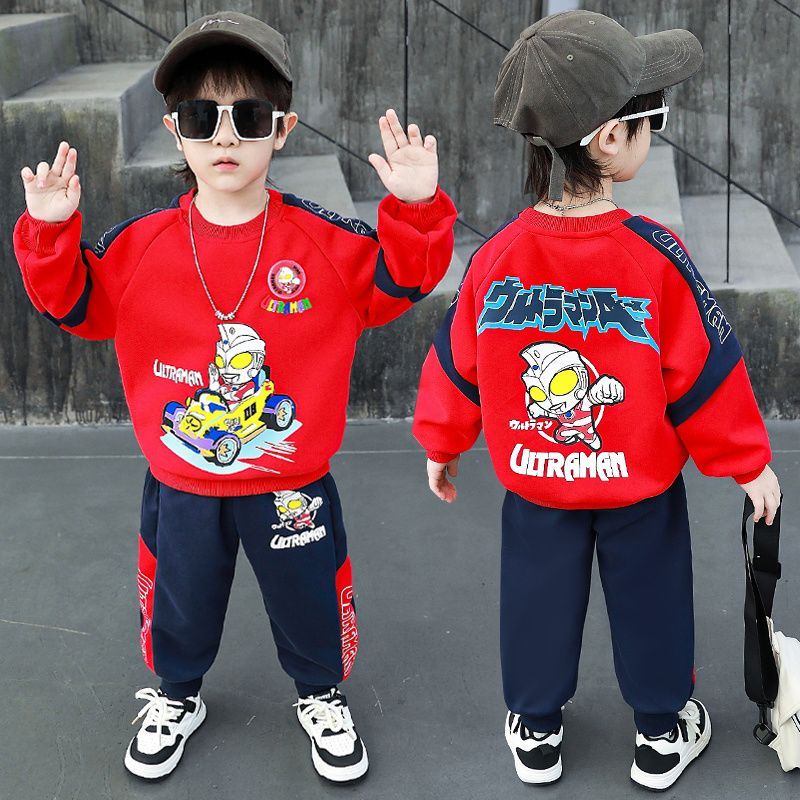 儿童奥特曼卫衣套装男孩春秋新款