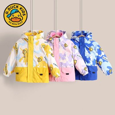 小黄鸭布咚儿童二合一冲锋衣女童