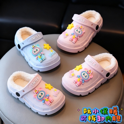 儿童棉拖鞋女童卡通冬季防水防滑