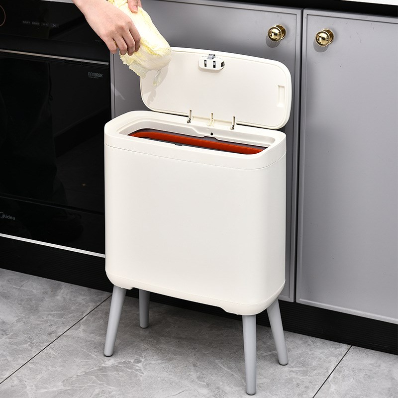 垃圾桶厨房带支角按压密封收纳桶缝隙清洁桶加厚带封口内桶卫生桶