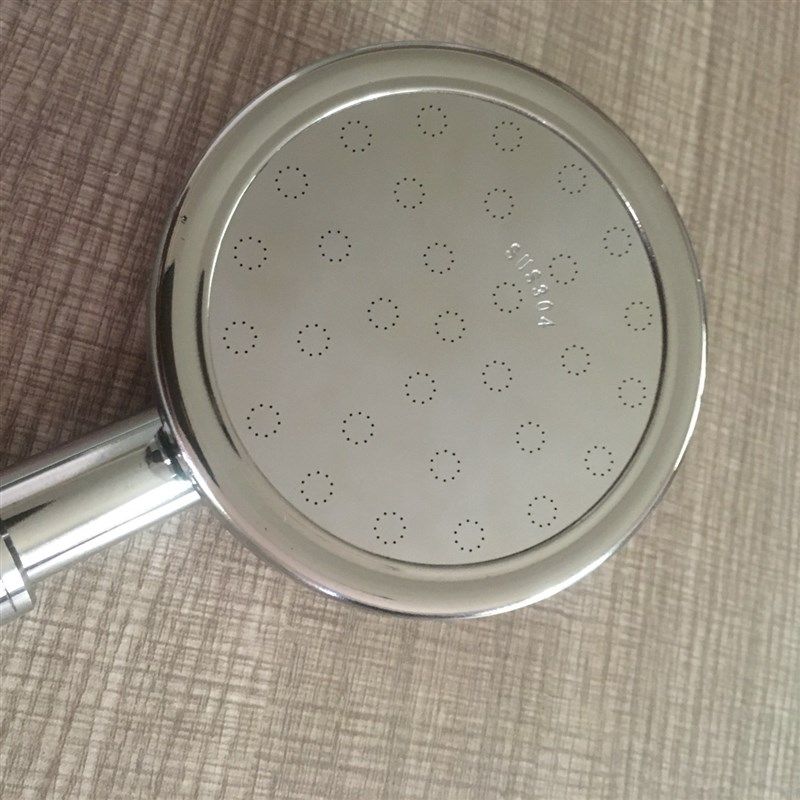 工厂304不锈钢圆形镜面亮光淋浴家用酒店增压手持花洒开平