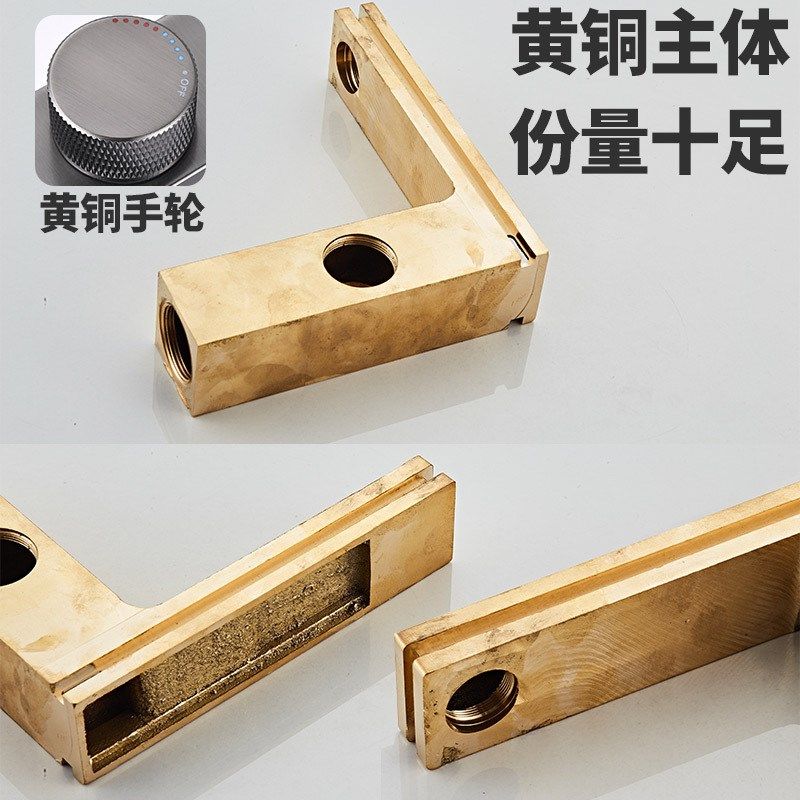 跨境外贸全铜氛围灯数显面盆水龙头LED智能显示温度冷热洗脸盆龙