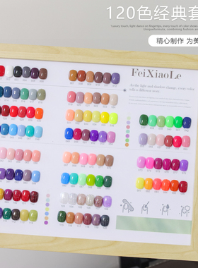 120色美甲甲油胶全套纯色爆闪美甲店专用时尚流行带色板光疗胶