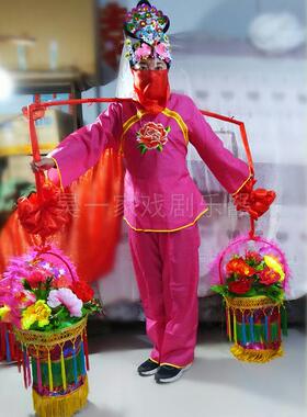 秧歌舞蹈挑花篮花挑锄戏曲戏剧舞台表演花篮婚喜庆花挑舞社火道具