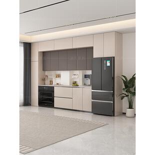 靠墙餐具柜一体茶柜现代极简厨柜落地客厅酒柜入口柜可定制