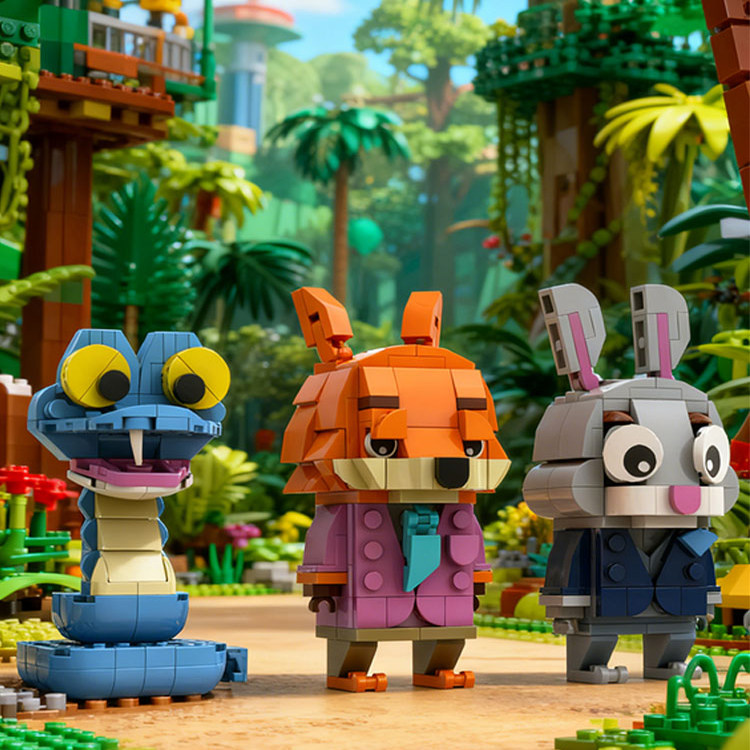 疯狂动物城2积木高砖方头仔