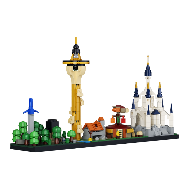 积木玩家moc塞尔达传说天际线微场景积木街景摆件乐高兼容玩具