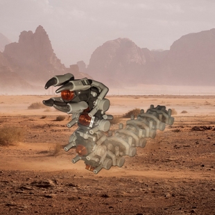 moc积木机械蠕虫无人机怪物玩偶高砖零件拼装 玩具模型沙虫沙漠