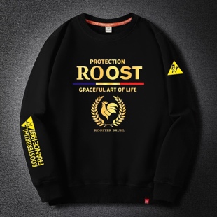 法国公鸡法国公鸡卫衣男秋冬加绒加厚宽松圆领休闲上衣