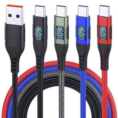 USBtypec快充数据线适用于LG苹果HTC三星Galaxy索尼LED数显功能
