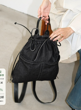 Oohhygge.丹宁牛仔双肩包简约休闲春夏新款背包通勤包包男女通用