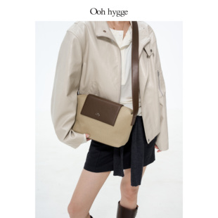 Oohhygge.Lunch Box翻盖斜挎包帆布牛仔饭盒包小众设计拼色单肩包