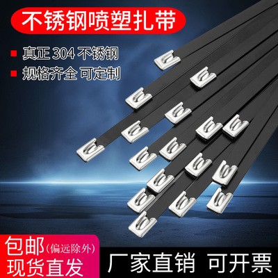 黑色304喷塑不锈钢扎带4.6mm