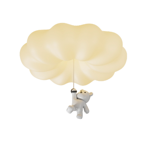 全光谱护眼南瓜小熊吸顶灯云朵奶油风主卧室灯书房新款温馨儿童房