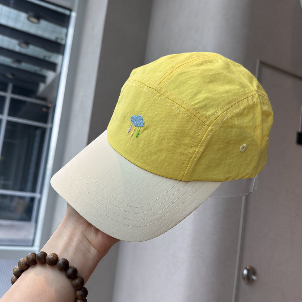 可爱云朵黄色速干棒球帽女春夏薄款宽檐显脸小亲子出游遮阳鸭舌帽