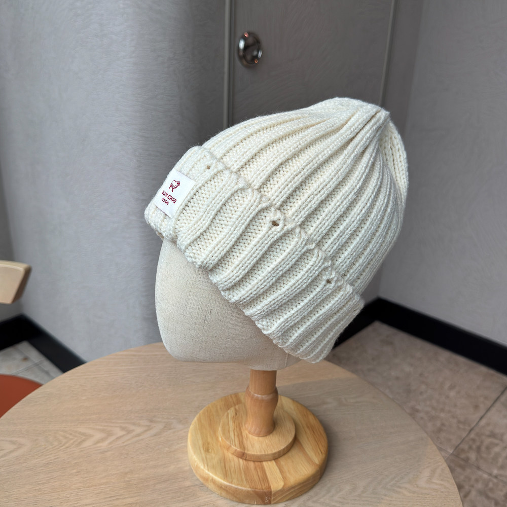 小羊贴布针织帽子男女秋冬天