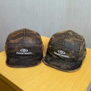 潮牌工装 新款 款 复古迷彩短檐鸭舌帽子女四季 街头翻檐棒球帽男 美式