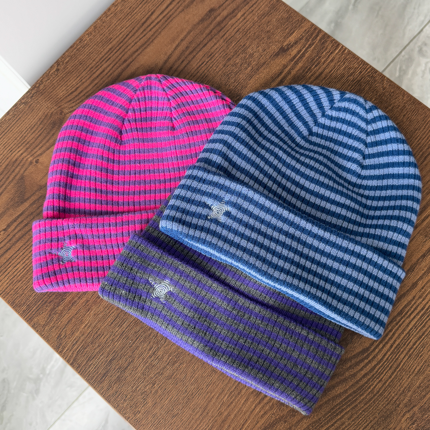 秋冬保暖细条纹五角星针织毛线帽