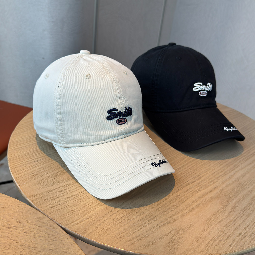 正品森莉smile字母鸭舌帽男女学院风软顶遮阳显脸小棒球帽子春夏