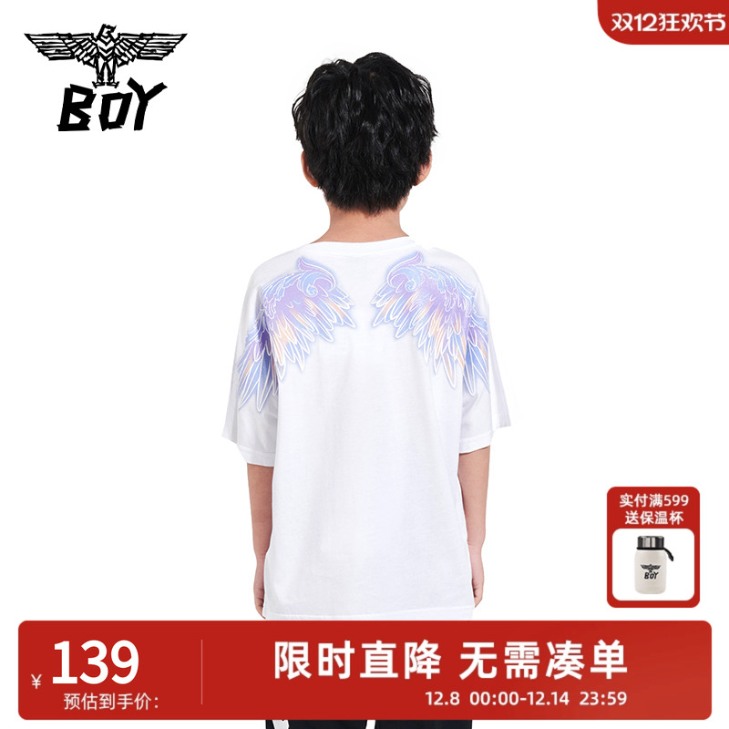 短袖白色BOYJunior简约大方圆领