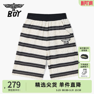 中裤 BOY童装 黑白条纹休闲时尚 儿童潮牌短裤 男女童中大童 夏季