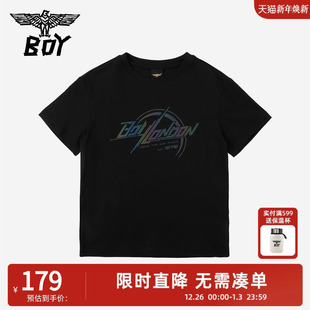 黑色T恤时尚 儿童短袖 潮流休闲上衣男童女童中大童 25夏新款 BOY童装