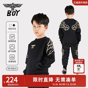 BOY童装 秋冬针织圆领套头卫衣休闲百搭柔软舒适男童女童K03002