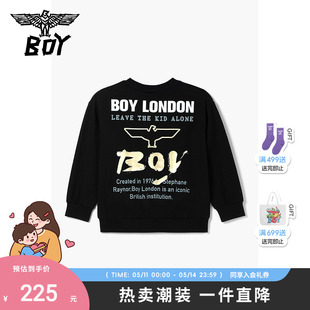 老鹰logoK03423 BOY童装 男女童宽松圆领套头卫衣潮酷经典