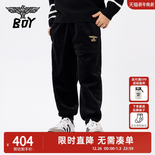 加绒 烫金印花运动百搭潮牌长裤 BOY童装 休闲裤 男女童 25冬新款