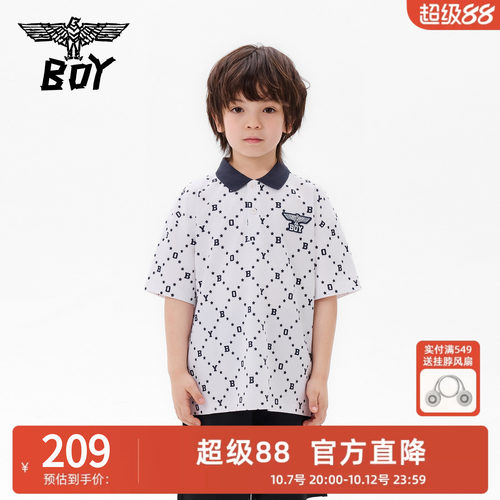 BOY童装春夏季儿童潮牌满标时尚百搭POLO衫短袖T恤男女童中大童