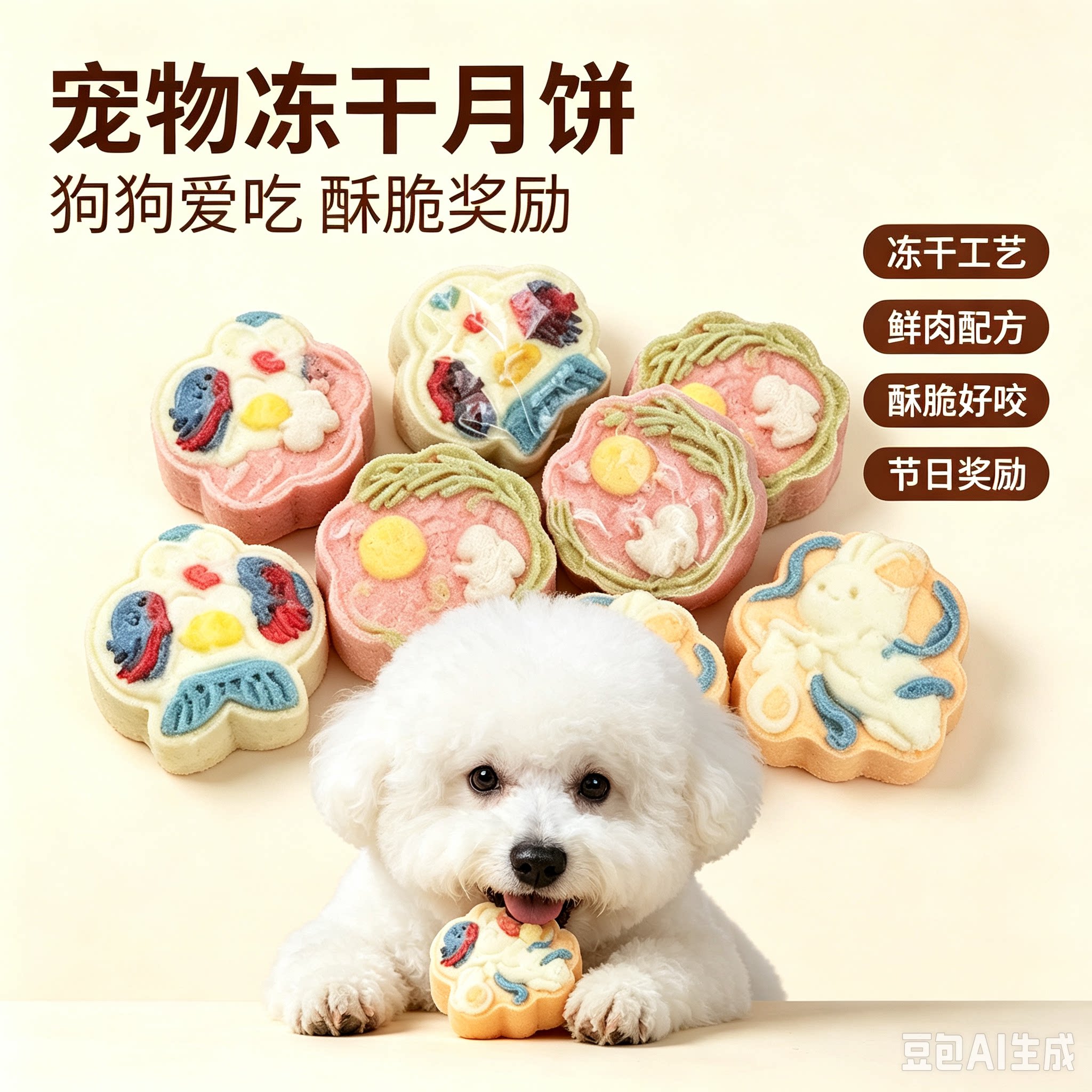 中秋冻干宠物月饼猫狗零食礼物