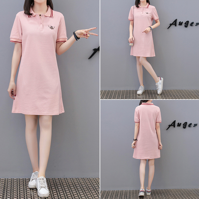 幼儿园教师园服夏装新款老师工作服中长连衣裙美容师制服幼师工装