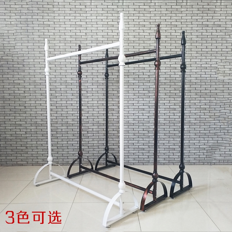 铁艺复古服装架服装店衣架展示架落地式男女装童装单杠挂衣服架子